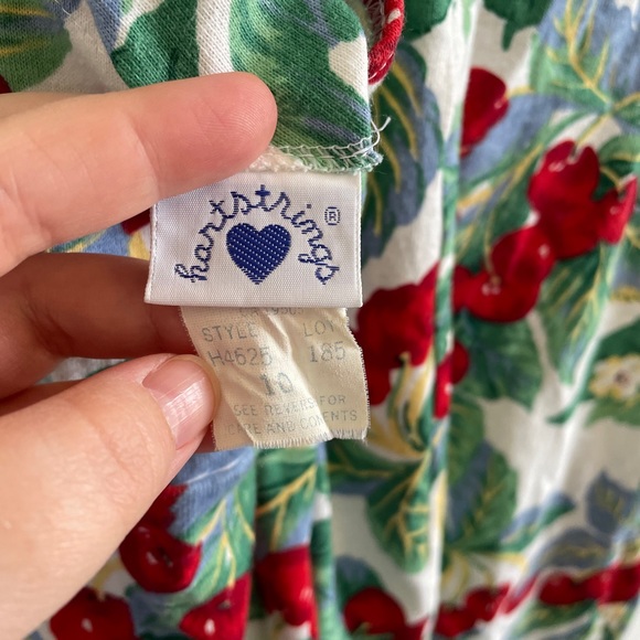 Vintage Cherry Romper Girls Size 10 Coverall Short Retro Fruit Summer Spring - Picture 6 of 14